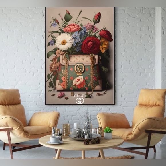 Luxury Flower/Bag Vintage Inspired Art Decor - Picture 2 of 6